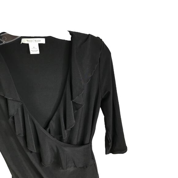 White House Black Market Top Women XS Ruffle Cocktail Old Money Preppy Chic Boho - Picture 4 of 8